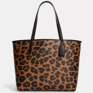 Coach City Tote Signature Canvas Animal Print BNWT